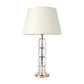 Simple 1-Bulb Table Light White Column Night Lamp with Clear K9 Crystal for Living Room Clearhalo 'Lamps' 'Table Lamps' Lighting' 406305