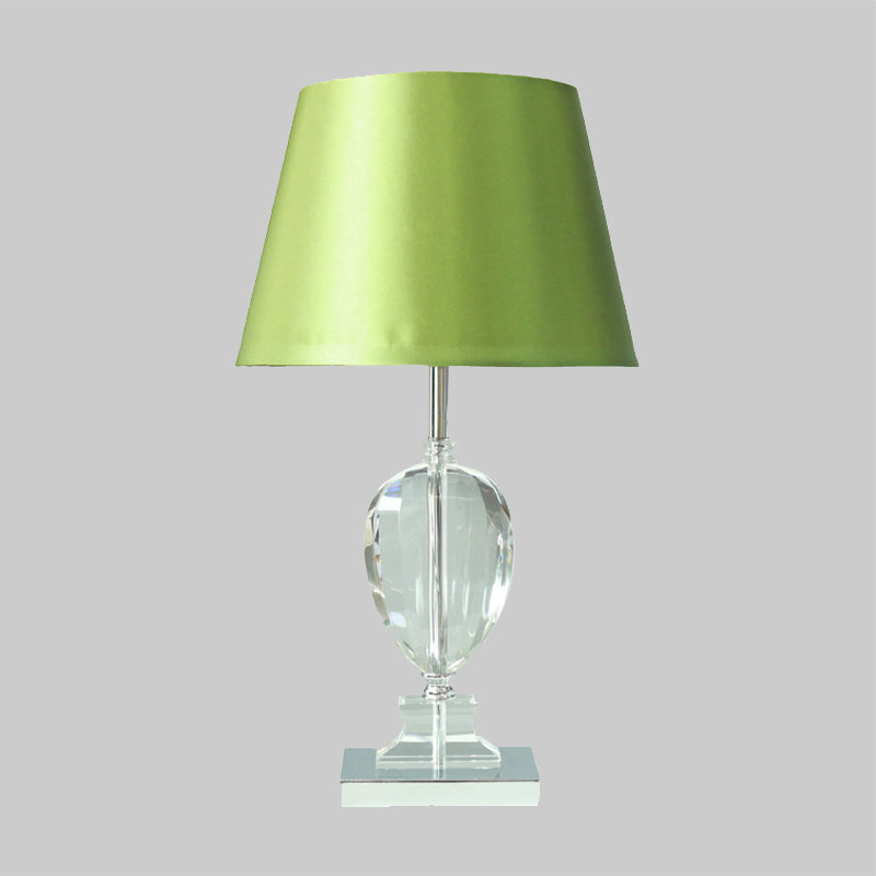 Empire Shade Night Light Modern Style Beveled Crystal 1-Light Bedroom Table Lamp in Green Clearhalo 'Lamps' 'Table Lamps' Lighting' 406407