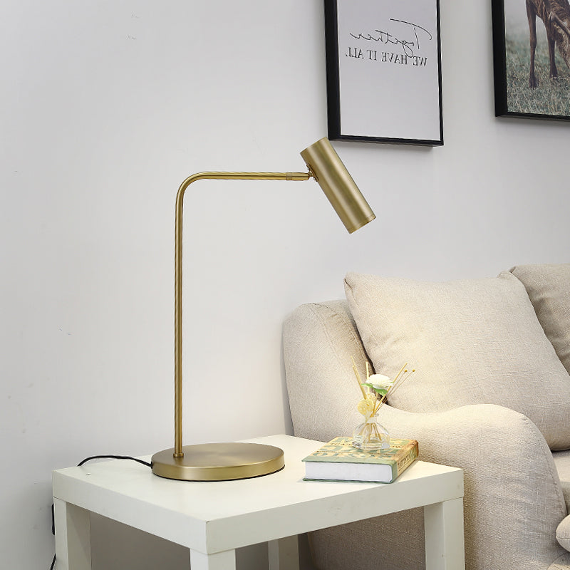 Tube Nightstand Lighting Simplicity Metal LED Gold Night Table Lamp for Living Room Clearhalo 'Lamps' 'Table Lamps' Lighting' 406410
