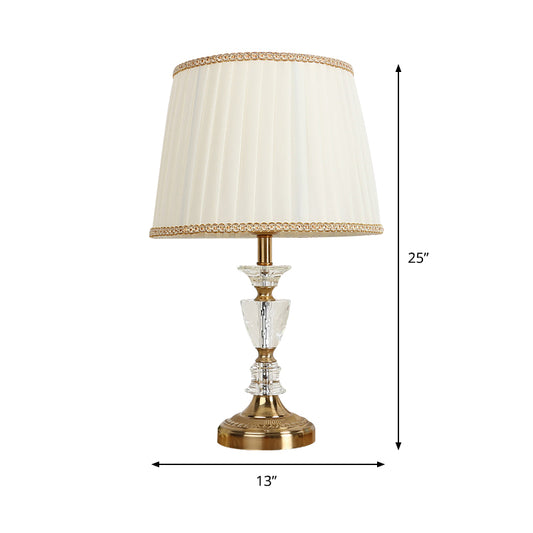 1 Bulb Bedroom Table Light Simple Gold Night Lighting with Urn-Shaped Crystal Base Clearhalo 'Lamps' 'Table Lamps' Lighting' 406434