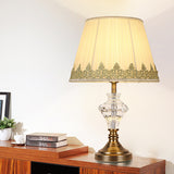 Contemporary Curved Nightstand Lamp Hand-Cut Crystal 1 Bulb Reading Light in Beige Clearhalo 'Lamps' 'Table Lamps' Lighting' 406480