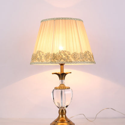 Jar Shape Task Lighting Modernism Hand-Cut Crystal 1 Bulb Small Desk Lamp in Beige Beige Clearhalo 'Lamps' 'Table Lamps' Lighting' 406492