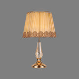1 Head Living Room Desk Lamp Modern Beige Table Light with Wide Flare Fabric Shade Clearhalo 'Lamps' 'Table Lamps' Lighting' 406510