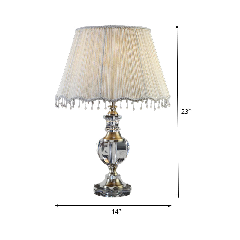 Urn Shape Task Lighting Modernist Clear Crystal 1 Head Grey Reading Lamp, 14"/16" Wide Clearhalo 'Lamps' 'Table Lamps' Lighting' 406571