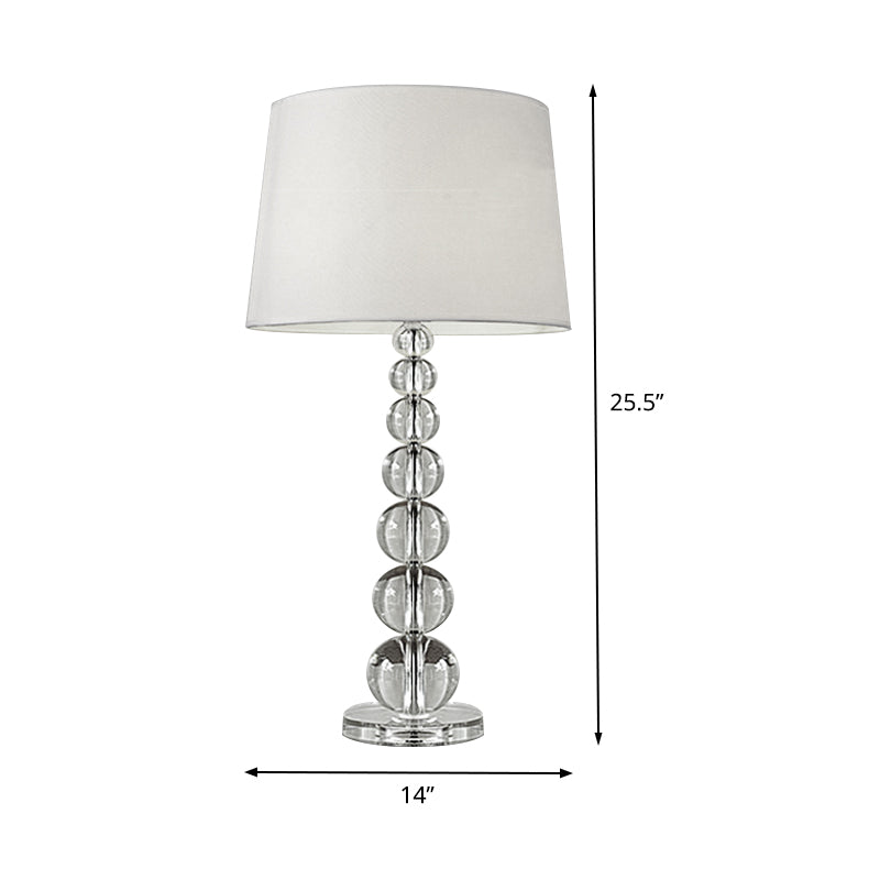 Spherical Task Light Modernist Hand-Cut Crystal 12"/14" Wide 1 Head White Nightstand Lamp Clearhalo 'Lamps' 'Table Lamps' Lighting' 406618
