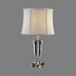 Modernist 1 Head Desk Light Grey Paneled Bell Night Table Lamp with Fabric Shade Clearhalo 'Lamps' 'Table Lamps' Lighting' 406733