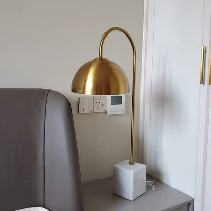 Gold Bowl Night Table Lighting Nordic 1 Bulb Marble Nightstand Lamp for Study Room Gold Clearhalo 'Lamps' 'Table Lamps' Lighting' 406756