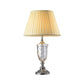 Cup Clear Crystal Desk Lamp Modern 1 Bulb Beige Table Light with Cone Fabric Shade Clearhalo 'Lamps' 'Table Lamps' Lighting' 406779