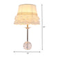 White Flare Task Light Modern 1 Bulb Fabric Reading Lamp with Ball Clear Crystal Base Clearhalo 'Lamps' 'Table Lamps' Lighting' 406800