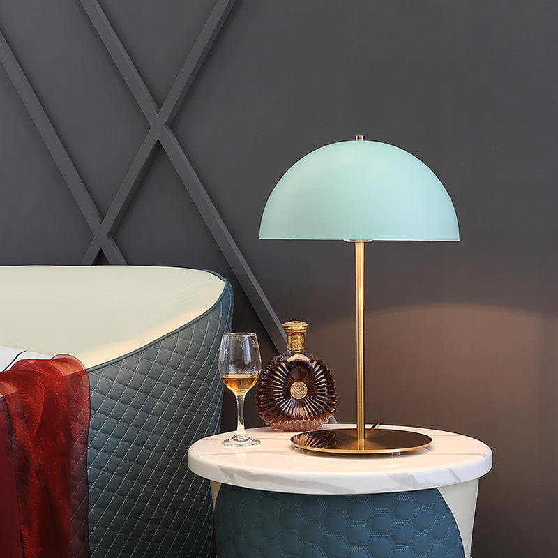 Dome Night Table Lamp Modern Metal 1 Bulb Green Nightstand Lighting for Bedroom Green Clearhalo 'Lamps' 'Table Lamps' Lighting' 406869
