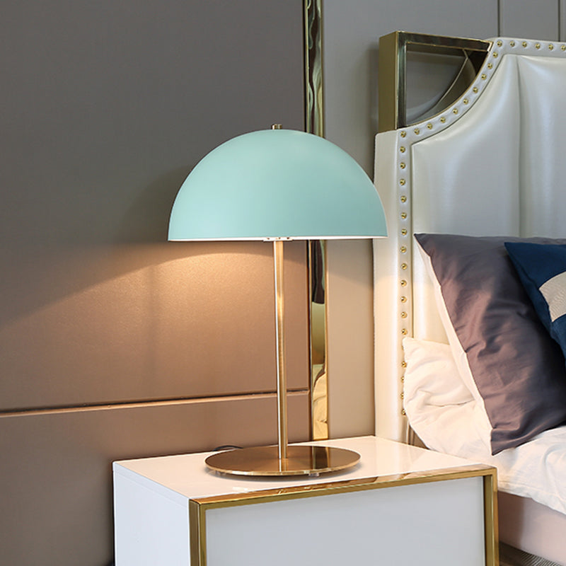Dome Night Table Lamp Modern Metal 1 Bulb Green Nightstand Lighting for Bedroom Clearhalo 'Lamps' 'Table Lamps' Lighting' 406870