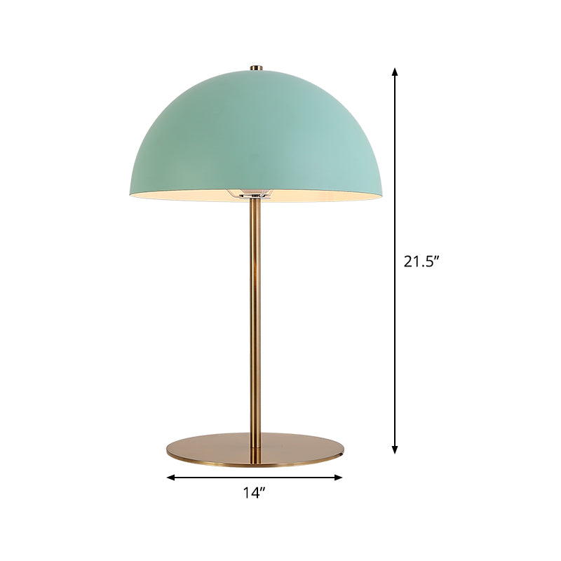 Dome Night Table Lamp Modern Metal 1 Bulb Green Nightstand Lighting for Bedroom Clearhalo 'Lamps' 'Table Lamps' Lighting' 406873