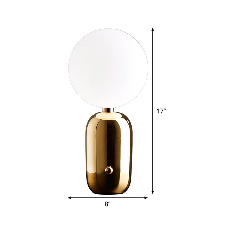 6"/8" W Globe Frosted Glass Night Light Modern 1 Light Gold Metal Nightstand Lighting with Capsule Base for Living Room Clearhalo 'Lamps' 'Table Lamps' Lighting' 406898
