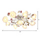 Pastoral Blossom Ceiling Mounted Fixture 4/6/7 Lights Metal Semi Flush Mount Lighting in White for Living Room Clearhalo 'Ceiling Lights' 'Close To Ceiling Lights' 'Close to ceiling' 'Semi-flushmount' Lighting' 407062