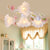 Pastoral Blossom Ceiling Mounted Fixture 4/6/7 Lights Metal Semi Flush Mount Lighting in White for Living Room 4 White Clearhalo 'Ceiling Lights' 'Close To Ceiling Lights' 'Close to ceiling' 'Semi-flushmount' Lighting' 407071
