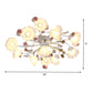 Pastoral Blossom Ceiling Mounted Fixture 4/6/7 Lights Metal Semi Flush Mount Lighting in White for Living Room Clearhalo 'Ceiling Lights' 'Close To Ceiling Lights' 'Close to ceiling' 'Semi-flushmount' Lighting' 407078