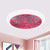 White/Pink/Blue LED Hanging Fan Light Kids Acrylic Doughnut Semi Flush Mount Lamp Fixture for Living Room, 18" W Pink Clearhalo 'Ceiling Fans with Lights' 'Ceiling Fans' 'Kids Ceiling Fans' 'Kids' Lighting' 407328