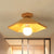 Wooden Conical Ceiling Flush Mount Simple 1 Light Flush Mount Lighting in Wood Finish Wood Clearhalo 'Ceiling Lights' 'Close To Ceiling Lights' 'Close to ceiling' 'Flush mount' Lighting' 410031
