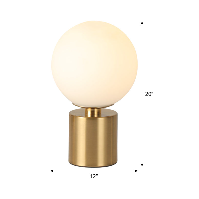 Opal Glass Sphere Night Lamp Post-Modern 1 Head Gold Metal Table Lighting for Living Room Clearhalo 'Lamps' 'Table Lamps' Lighting' 410181