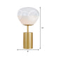 Gold Geometric Night Table Light Modernism 1 Light Metal Nightstand Lamp with Cream Dimple Glass Shade Clearhalo 'Lamps' 'Table Lamps' Lighting' 410209