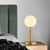 Modern 1-Head Table Lighting Brass Ball Metal Night Lamp with Frosted White Glass Shade Brass Clearhalo 'Lamps' 'Table Lamps' Lighting' 410266