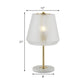Modern 1-Bulb Table Lamp Gold Conical Nightstand Lighting with Clear Prismatic Glass Shade, 5.5"/12" Wide Clearhalo 'Lamps' 'Table Lamps' Lighting' 410488