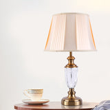 Urn Shape Task Lighting Modernism Hand-Cut Crystal 1 Head Reading Light in Beige Beige Clearhalo 'Lamps' 'Table Lamps' Lighting' 410933