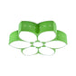 18"/23.5" W Etched Blossom LED Flush Mount Light Modern Acrylic LED Ceiling Lamp in Red/Yellow/Green for Bedroom Green Clearhalo 'Ceiling Lights' 'Close To Ceiling Lights' 'Close to ceiling' 'Flush mount' Lighting' 41120