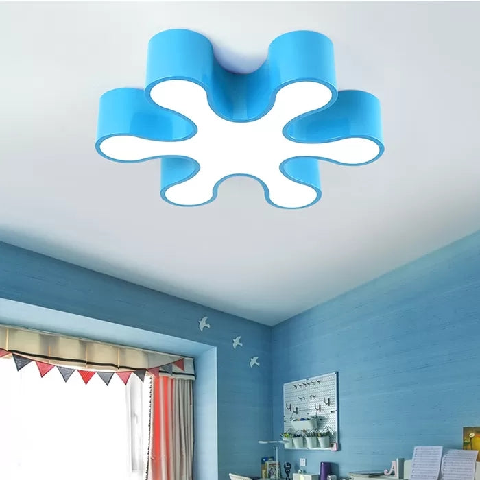 Acrylic Red/Yellow/Blue/Green Petal Ceiling Mount Light Cartoon LED Ceiling Lamp in Third Gear/White Light for Kindergarten, 19.5"/23.5" W Clearhalo 'Ceiling Lights' 'Close To Ceiling Lights' 'Close to ceiling' 'Flush mount' Lighting' 41164