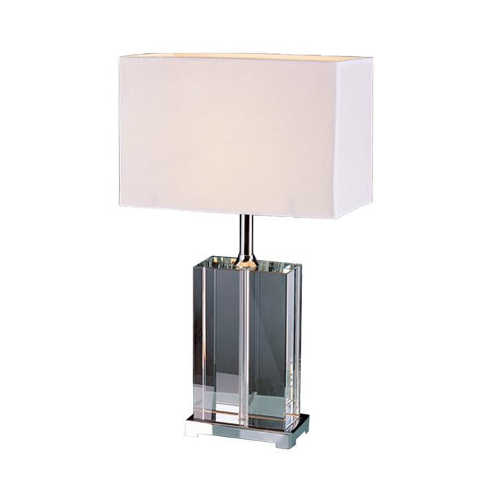 Modernism Rectangular Reading Light Clear Crystal 1 Bulb Fabric Shade ...