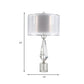 Fabric Cylinder Desk Light Modernist 1 Bulb White Night Table Lamp with Clear Crystal Base Clearhalo 'Lamps' 'Table Lamps' Lighting' 412680