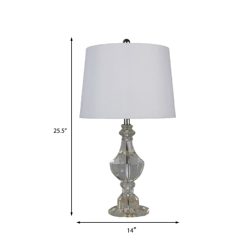 Urn Shape Table Light Modernist Hand-Cut Crystal 1 Bulb Small Desk Lamp in White Clearhalo 'Lamps' 'Table Lamps' Lighting' 413345