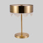 Modernist 1 Head Crystal Desk Light Gold Cylinder Night Table Lamp with Metallic Shade Clearhalo 'Lamps' 'Table Lamps' Lighting' 415352