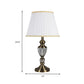 Flared Crystal Table Light Modern Fabric 1 Bulb Small Desk Lamp in White for Living Room Clearhalo 'Lamps' 'Table Lamps' Lighting' 415455