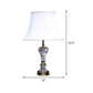 Contemporary 1 Head Task Lighting White Flared Night Table Lamp with Fabric Shade Clearhalo 'Lamps' 'Table Lamps' Lighting' 415599
