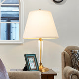 1 Head Living Room Table Light Modern White Small Desk Lamp with Wide Flare Fabric Shade White Clearhalo 'Lamps' 'Table Lamps' Lighting' 415600