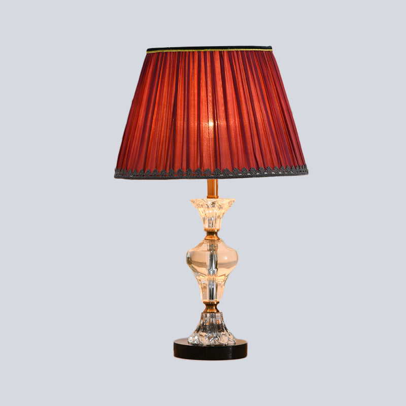 1 Head Living Room Table Lamp Modernist Red/Blue Reading Light with Conical Fabric Shade Clearhalo 'Lamps' 'Table Lamps' Lighting' 415720