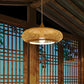 Modernism 1 Bulb Pendant Lighting Wood Donut/Hat Hanging Light Fixture with Bamboo Shade Clearhalo 'Ceiling Lights' 'Modern Pendants' 'Modern' 'Pendant Lights' 'Pendants' Lighting' 415951