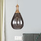 Vintage Teardrop Pendant Lighting 1 Bulb Height Adjustable Amber/Clear/Smoke Water Glass Shade Hanging Ceiling Light Clearhalo 'Ceiling Lights' 'Glass shade' 'Glass' 'Industrial Pendants' 'Industrial' 'Middle Century Pendants' 'Pendant Lights' 'Pendants' 'Tiffany' Lighting' 415988