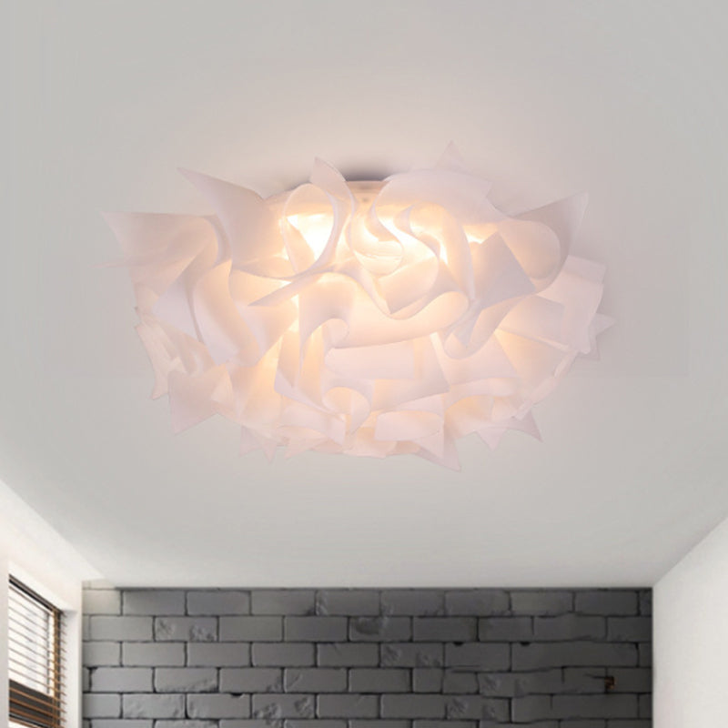 Twist Acrylic Shade Flush Mount Light Nordic White/Brown LED Ceiling Mount Light for Bedroom in Third Gear Clearhalo 'Ceiling Lights' 'Close To Ceiling Lights' 'Close to ceiling' 'Flush mount' Lighting' 416063