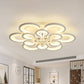 Multi-Layer Circular Flush Mount Ceiling Light Contemporary Acrylic 10/12/16 Lights White Ceiling Light with Crystal Drop Clearhalo 'Ceiling Lights' 'Close To Ceiling Lights' 'Close to ceiling' 'Flush mount' Lighting' 416092