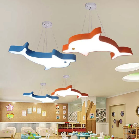 Lovely Modern LED Ceiling Pendant Dolphin Acrylic Hanging Light for Kitchen Clearhalo 'Ceiling Lights' 'Pendant Lights' 'Pendants' Lighting' 41649