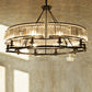 Drum-Shaped Crystal Chandelier Contemporary 6/8/10 Lights Black/Gold Hanging Pendant Lamp 10 Black Clearhalo 'Ceiling Lights' 'Chandeliers' 'Modern Chandeliers' 'Modern' Lighting' 418116