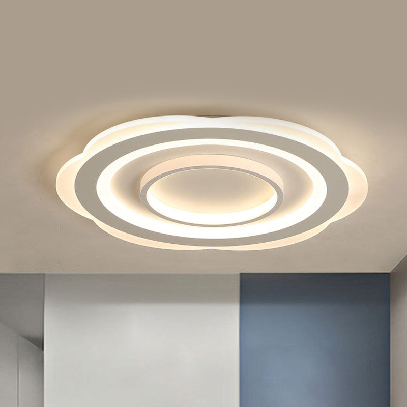 16"/19.5"/23.5" Flower Ceiling Fixture Modern Acrylic Living Room Flushmount Light in Warm/White Clearhalo 'Ceiling Lights' 'Close To Ceiling Lights' 'Close to ceiling' Lighting' 418130