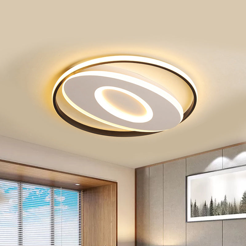16"/19.5"/23.5" Oval Flush Mount Lights Modern Acrylic Unique Ceiling Light Fixture in Warm/White Clearhalo 'Ceiling Lights' 'Close To Ceiling Lights' 'Close to ceiling' 'Flush mount' Lighting' 418136