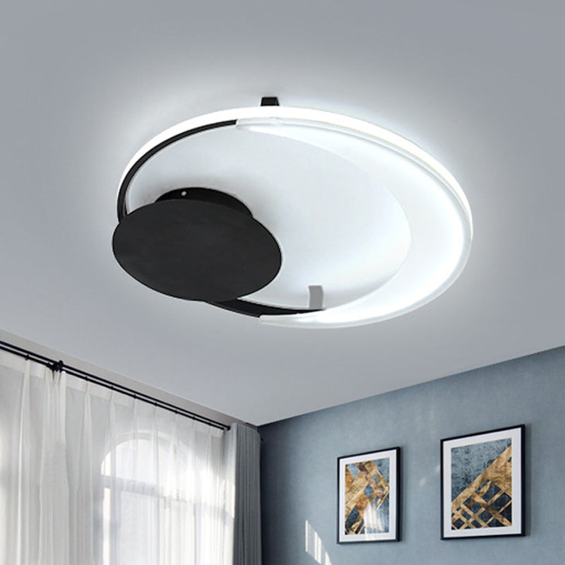 12.5"/16.5"/20.5" Unique Ceiling Fixture Contemporary Acrylic 1 Light Flushmount Lights in Black Clearhalo 'Ceiling Lights' 'Close To Ceiling Lights' 'Close to ceiling' 'Flush mount' Lighting' 418900