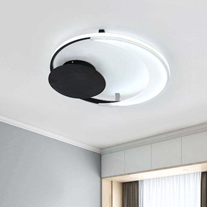 12.5"/16.5"/20.5" Unique Ceiling Fixture Contemporary Acrylic 1 Light Flushmount Lights in Black Clearhalo 'Ceiling Lights' 'Close To Ceiling Lights' 'Close to ceiling' 'Flush mount' Lighting' 418901