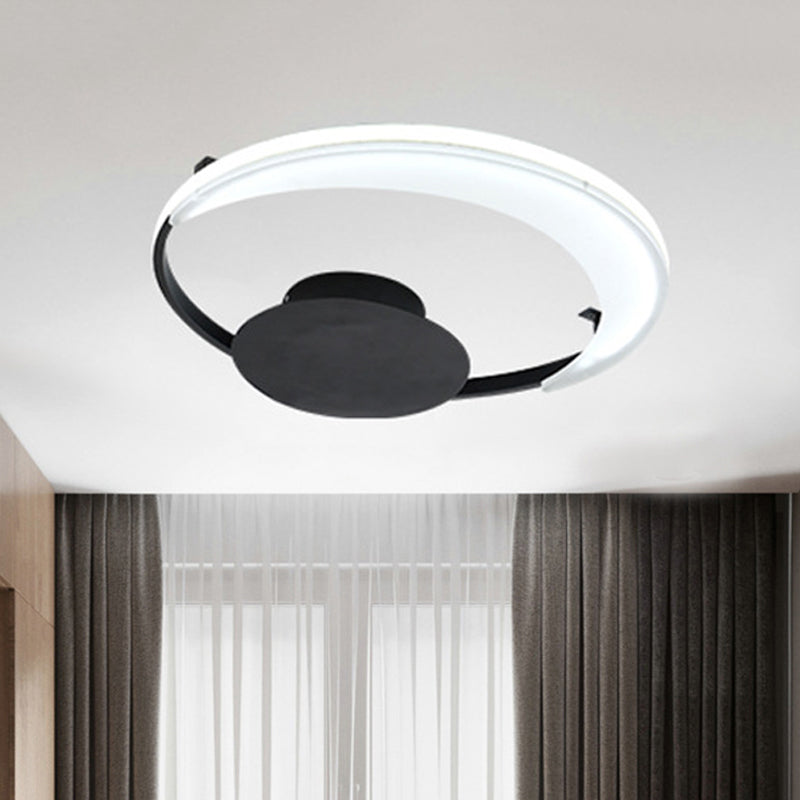 12.5"/16.5"/20.5" Unique Ceiling Fixture Contemporary Acrylic 1 Light Flushmount Lights in Black Clearhalo 'Ceiling Lights' 'Close To Ceiling Lights' 'Close to ceiling' 'Flush mount' Lighting' 418902