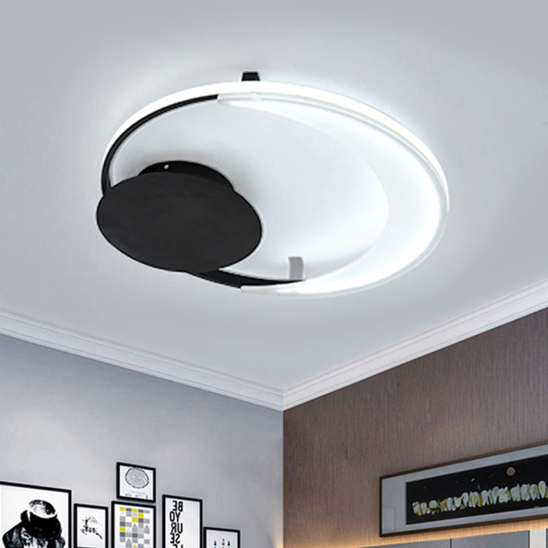 12.5"/16.5"/20.5" Unique Ceiling Fixture Contemporary Acrylic 1 Light Flushmount Lights in Black Clearhalo 'Ceiling Lights' 'Close To Ceiling Lights' 'Close to ceiling' 'Flush mount' Lighting' 418903