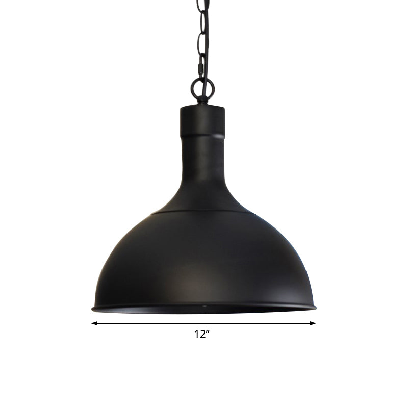 Metal Aged Brass/Black Pendant Lighting Dome Shade 1 Light Vintage Style Hanging Ceiling Lamp for Balcony Clearhalo 'Art Deco Pendants' 'Black' 'Cast Iron' 'Ceiling Lights' 'Ceramic' 'Crystal' 'Industrial Pendants' 'Industrial' 'Metal' 'Middle Century Pendants' 'Pendant Lights' 'Pendants' 'Rustic Pendants' 'Tiffany' Lighting' 41993